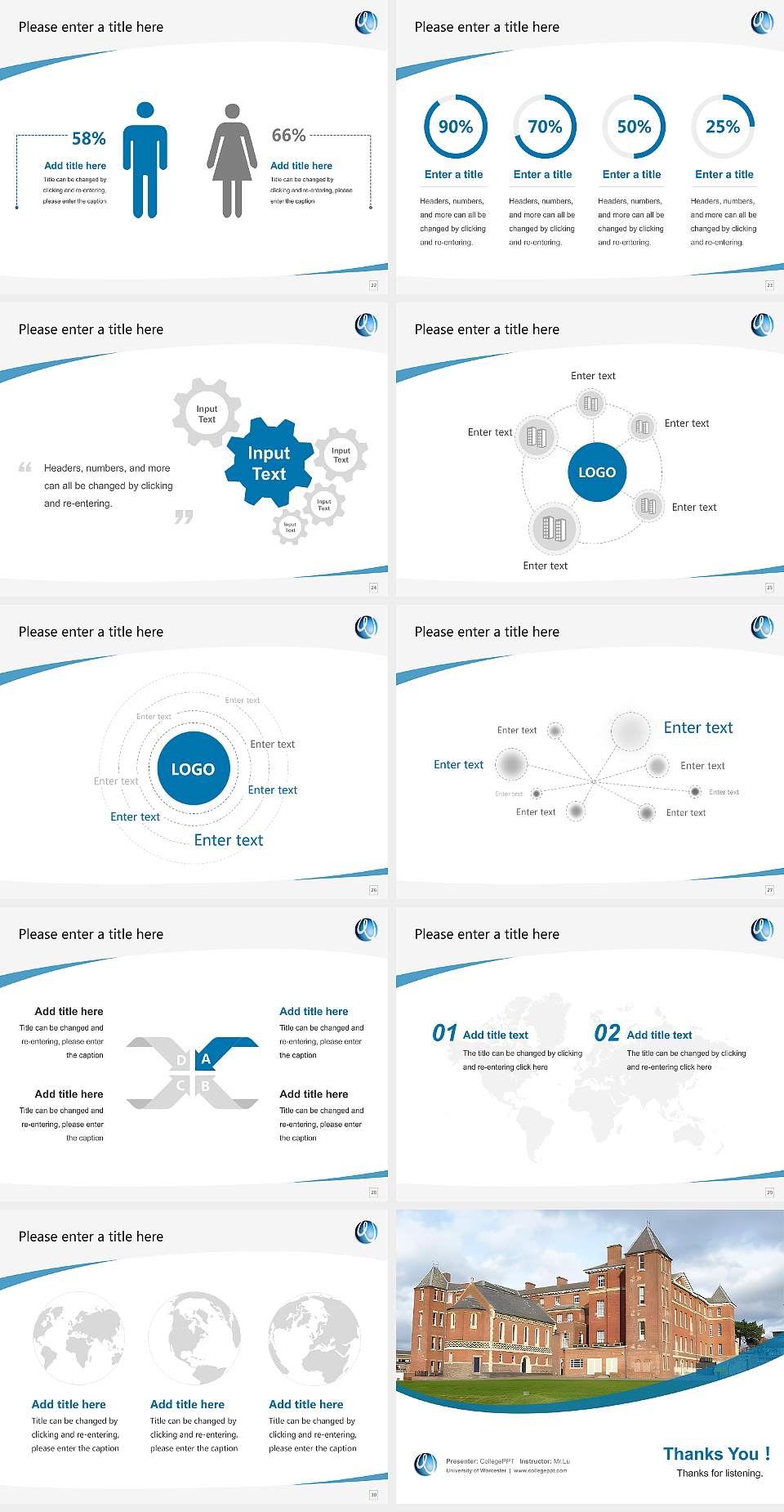 University of Worcester Course/Courseware Creation PPT Template4:3 ratio PPT effect preview image4