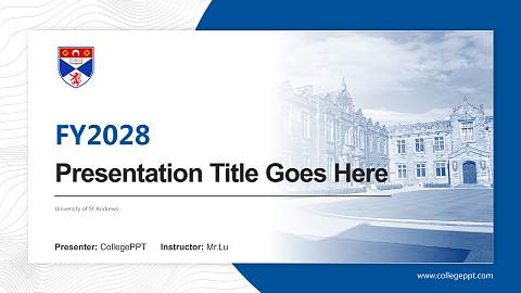 University of St Andrews Academic Presentation/Research Findings Report PPT Template