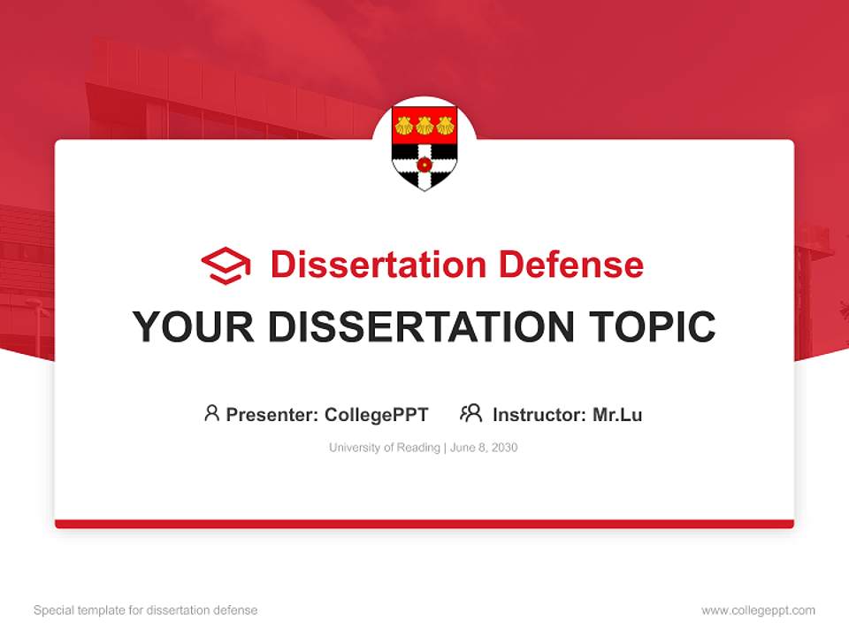 University of Reading Graduation Thesis Defense PPT Template4:3 ratio PPT effect preview image7
