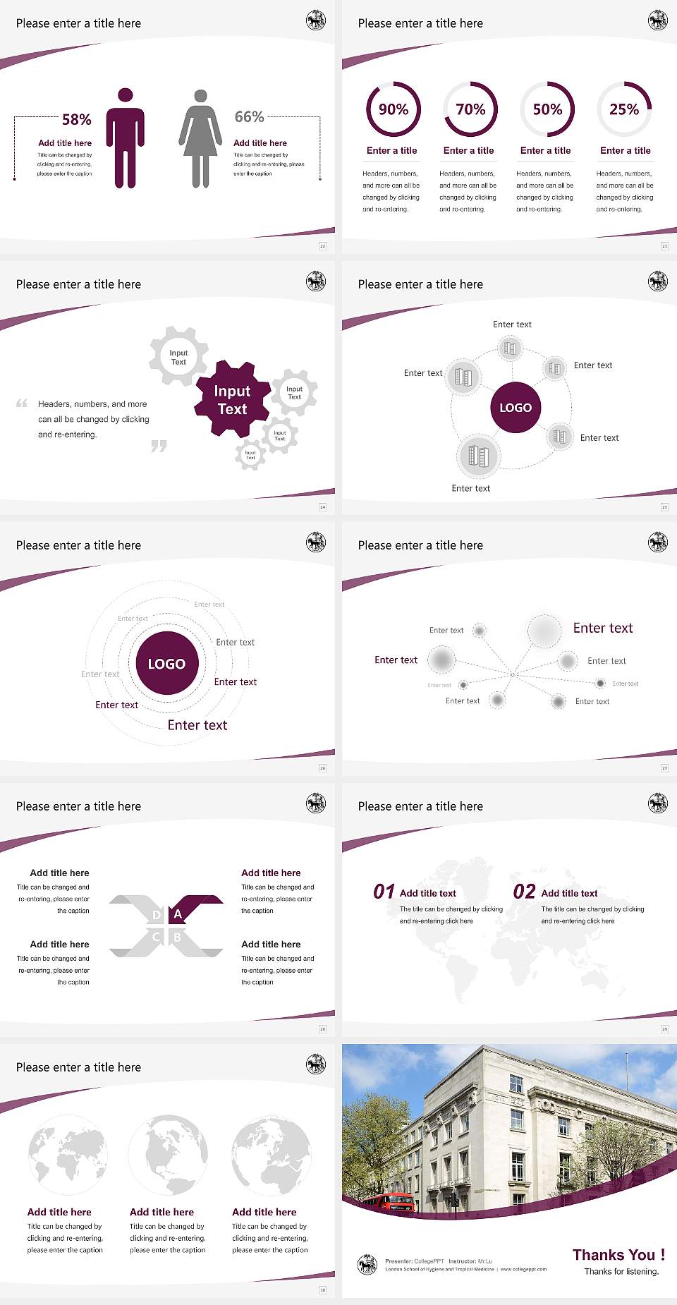 London School of Hygiene and Tropical Medicine Course/Courseware Creation PPT Template4:3 ratio PPT effect preview image4