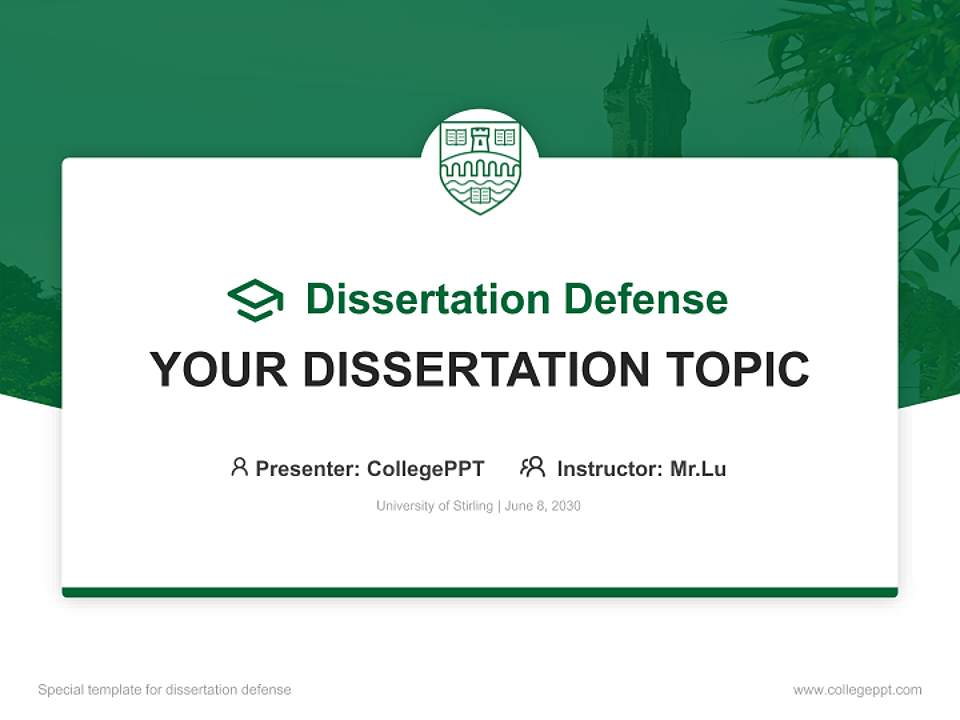 University of Stirling Graduation Thesis Defense PPT Template4:3 ratio PPT effect preview image7
