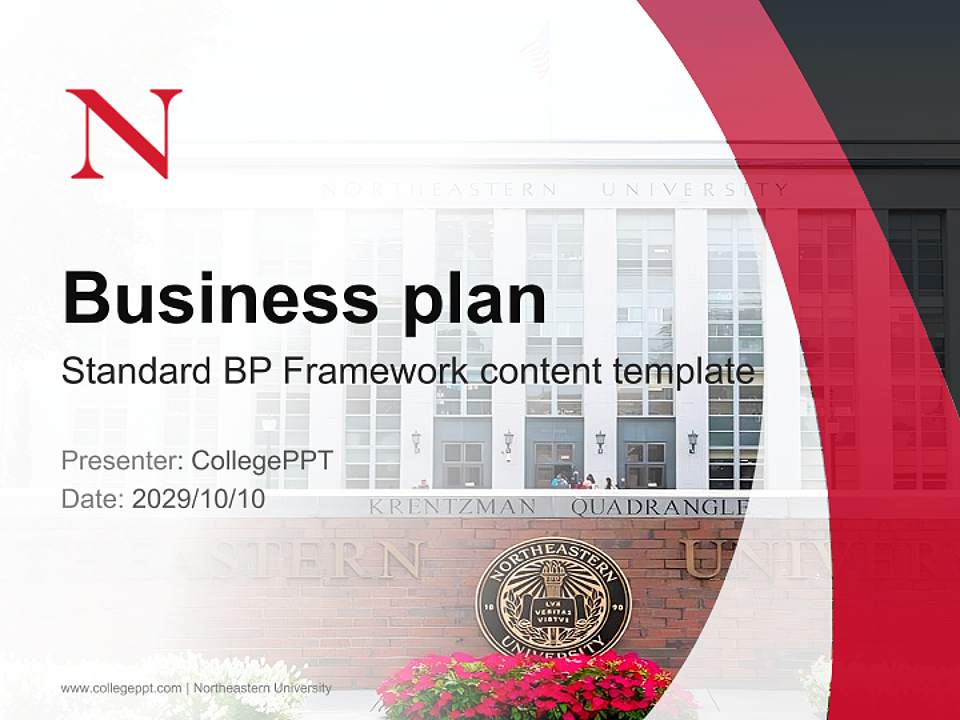 Northeastern University Competition/Entrepreneurship Contest PPT Template4:3 ratio PPT effect preview image9