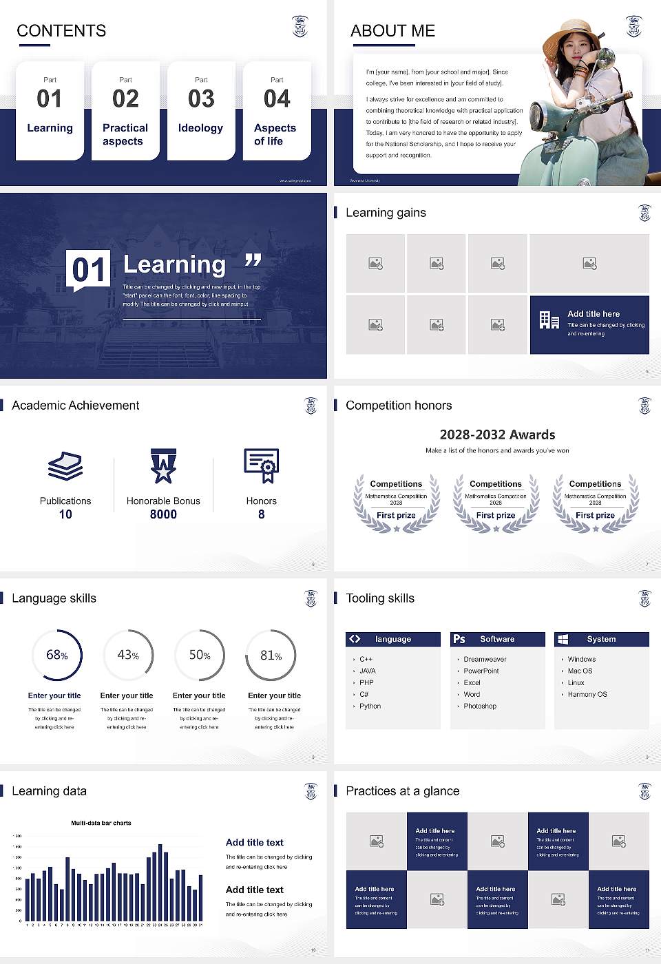 Swansea University National Scholarship Defense PPT Template16:9 ratio PPT effect preview image2