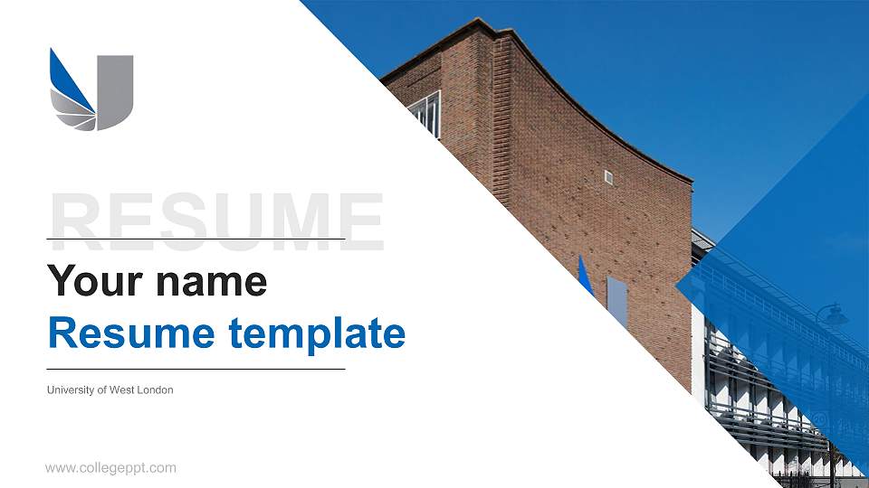 University of West London Resume PPT Template16:9 ratio PPT effect preview image