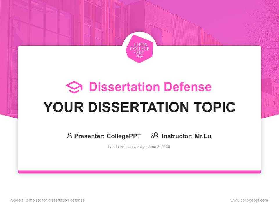 Leeds Arts University Graduation Thesis Defense PPT Template4:3 ratio PPT effect preview image7