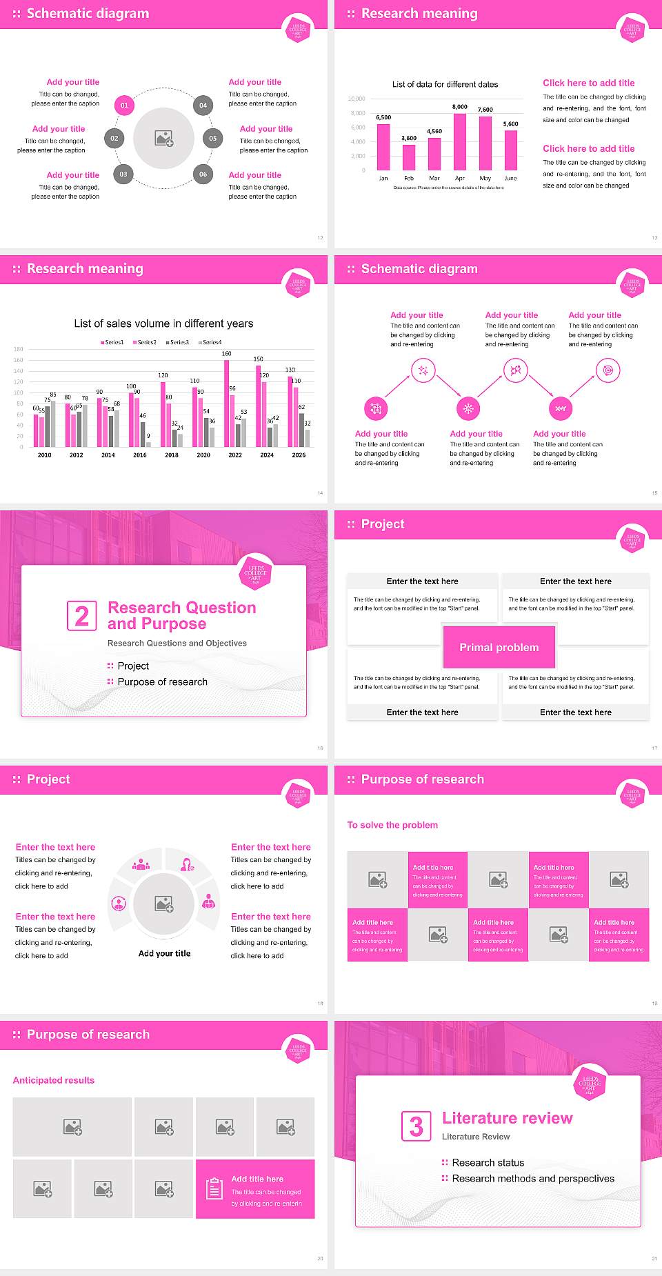Leeds Arts University Graduation Thesis Defense PPT Template4:3 ratio PPT effect preview image3