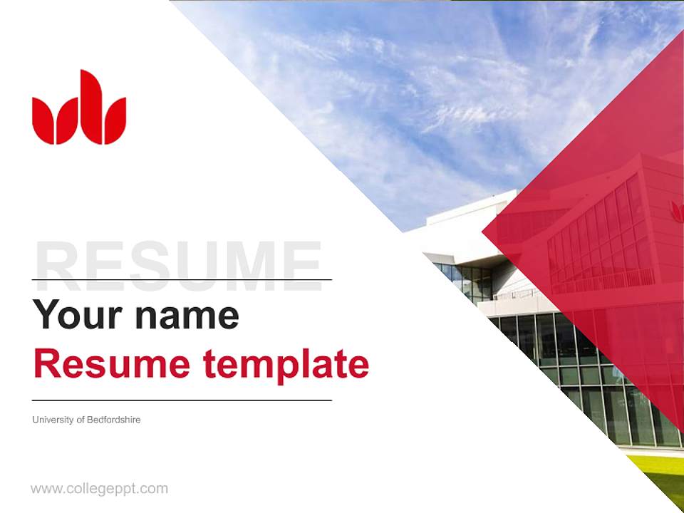University of Bedfordshire Resume PPT Template4:3 ratio PPT effect preview image5