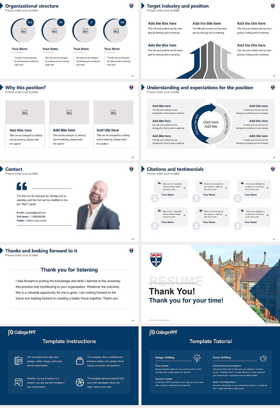 Newcastle University Resume PPT Template16:9 ratio PPT effect preview image4