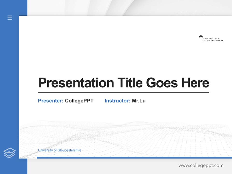 University of Gloucestershire Thesis Proposal/Graduation Defense PPT Template4:3 ratio PPT effect preview image5