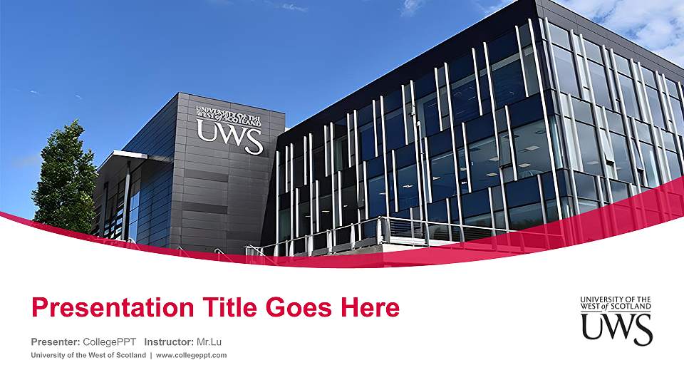 University of the West of Scotland Course/Courseware Creation PPT Template16:9 ratio PPT effect preview image