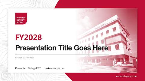 University of South Wales Academic Presentation/Research Findings Report PPT Template