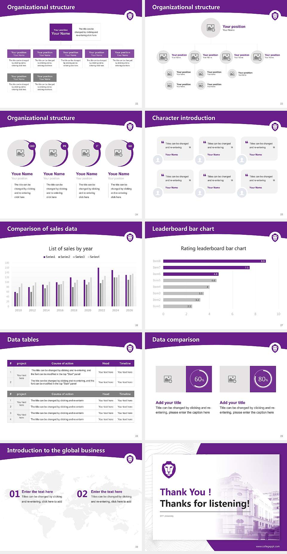BPP University Academic Presentation/Research Findings Report PPT Template4:3 ratio PPT effect preview image4