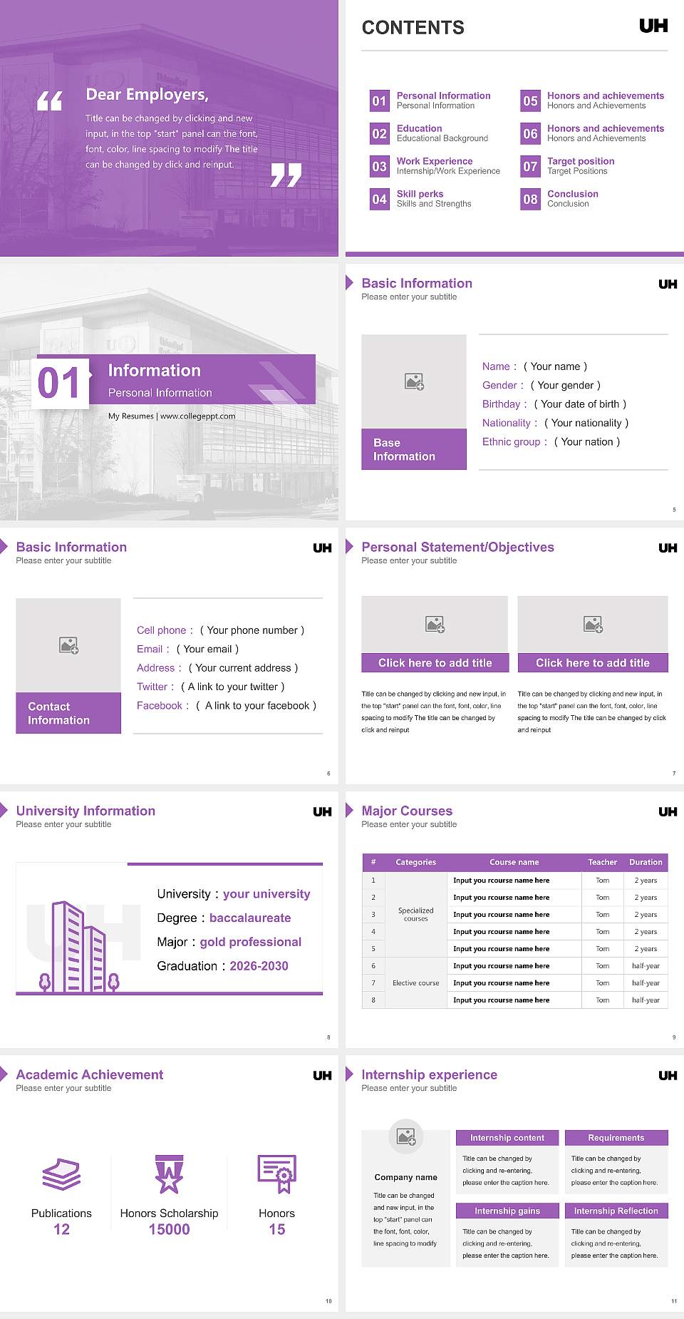University of Hertfordshire Resume PPT Template4:3 ratio PPT effect preview image2