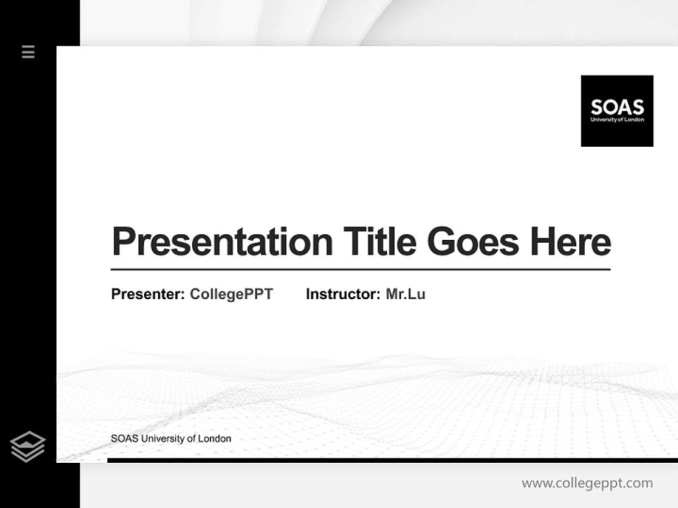 SOAS University of London Thesis Proposal/Graduation Defense PPT Template4:3 ratio PPT effect preview image5