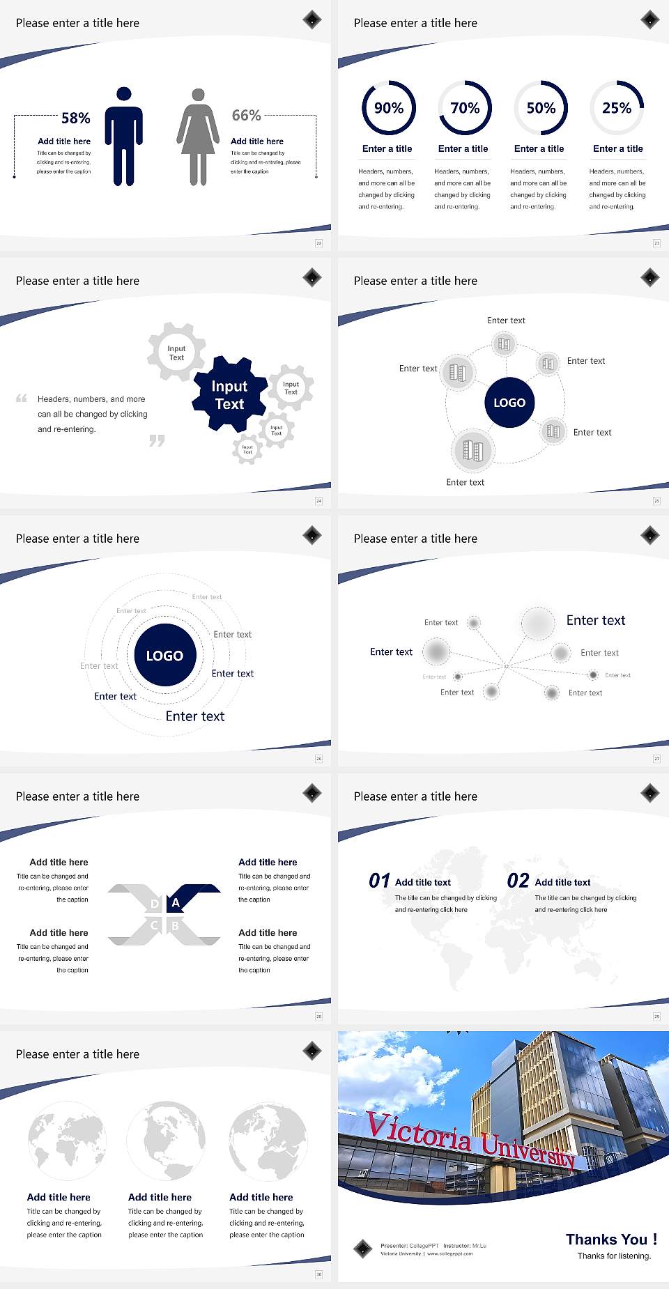 Victoria University Course/Courseware Creation PPT Template4:3 ratio PPT effect preview image4