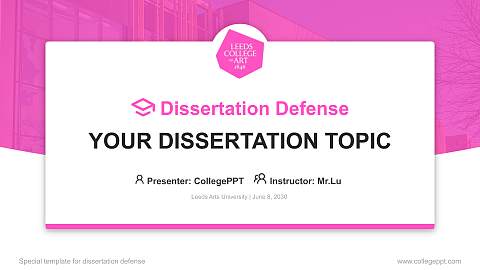 Leeds Arts University Graduation Thesis Defense PPT Template