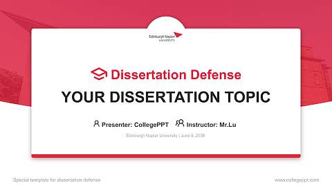 Edinburgh Napier University Graduation Thesis Defense PPT Template