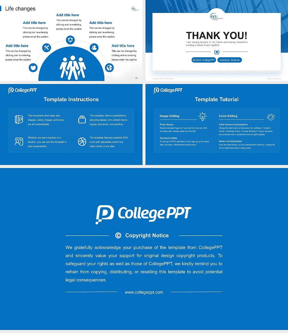 Glasgow Caledonian University National Scholarship Defense PPT Template16:9 ratio PPT effect preview image4