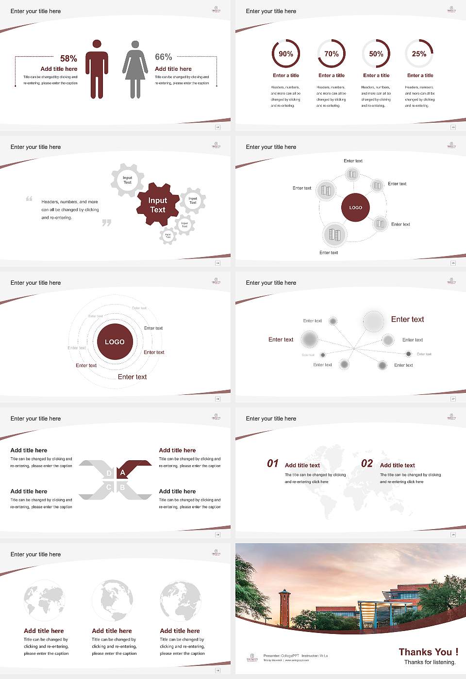 Trinity Universit Course/Courseware Creation PPT Template16:9 ratio PPT effect preview image4