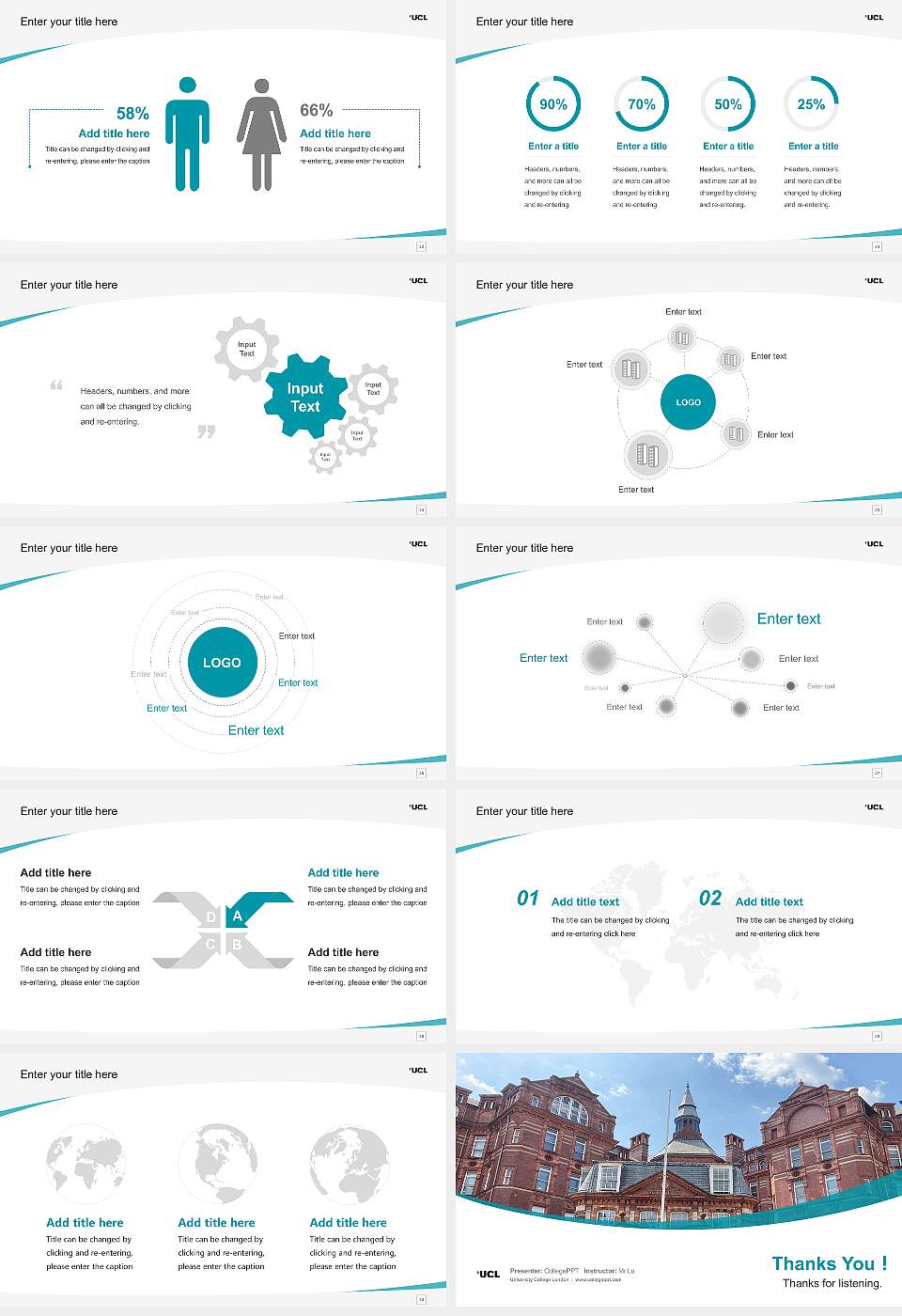 University College London Course/Courseware Creation PPT Template16:9 ratio PPT effect preview image4