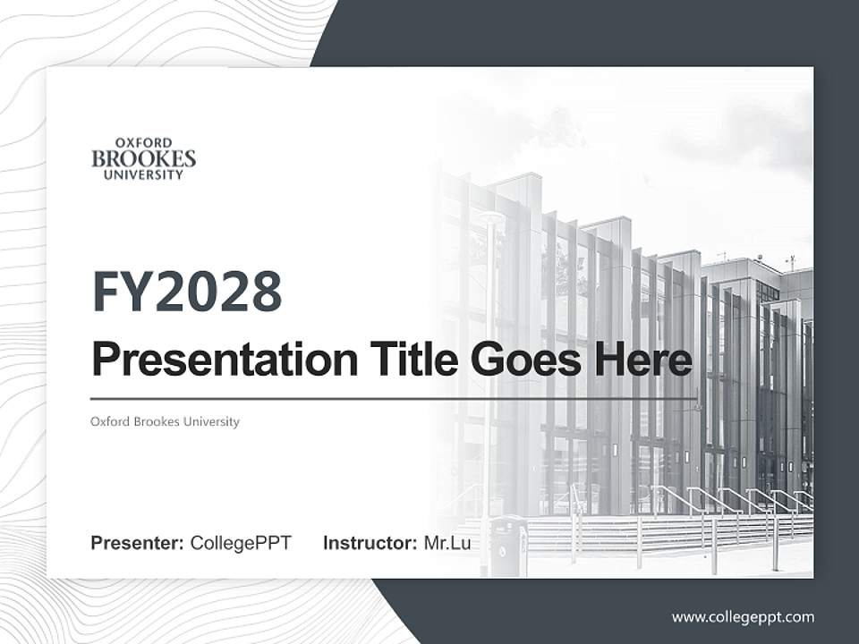 Oxford Brookes University Academic Presentation/Research Findings Report PPT Template4:3 ratio PPT effect preview image5