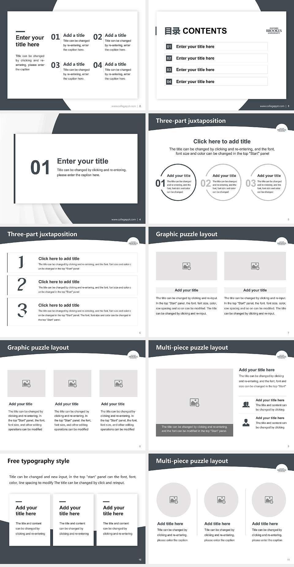 Oxford Brookes University Academic Presentation/Research Findings Report PPT Template4:3 ratio PPT effect preview image2