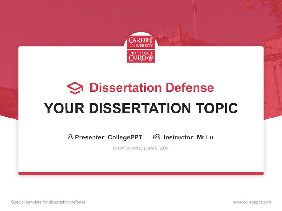 Cardiff University Graduation Thesis Defense PPT Template4:3 ratio PPT effect preview image7