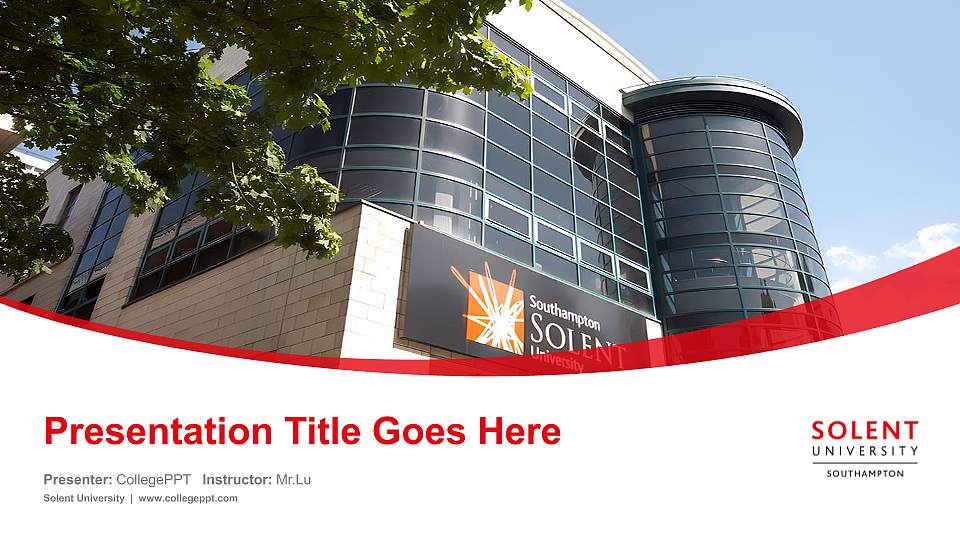 Solent University Course/Courseware Creation PPT Template16:9 ratio PPT effect preview image