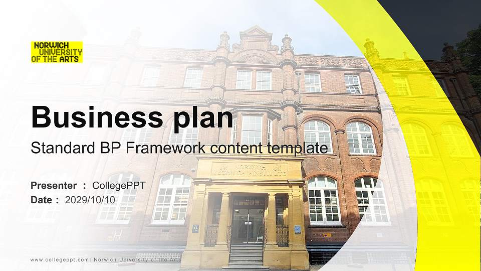 Norwich University of the Arts Competition/Entrepreneurship Contest PPT Template16:9 ratio PPT effect preview image