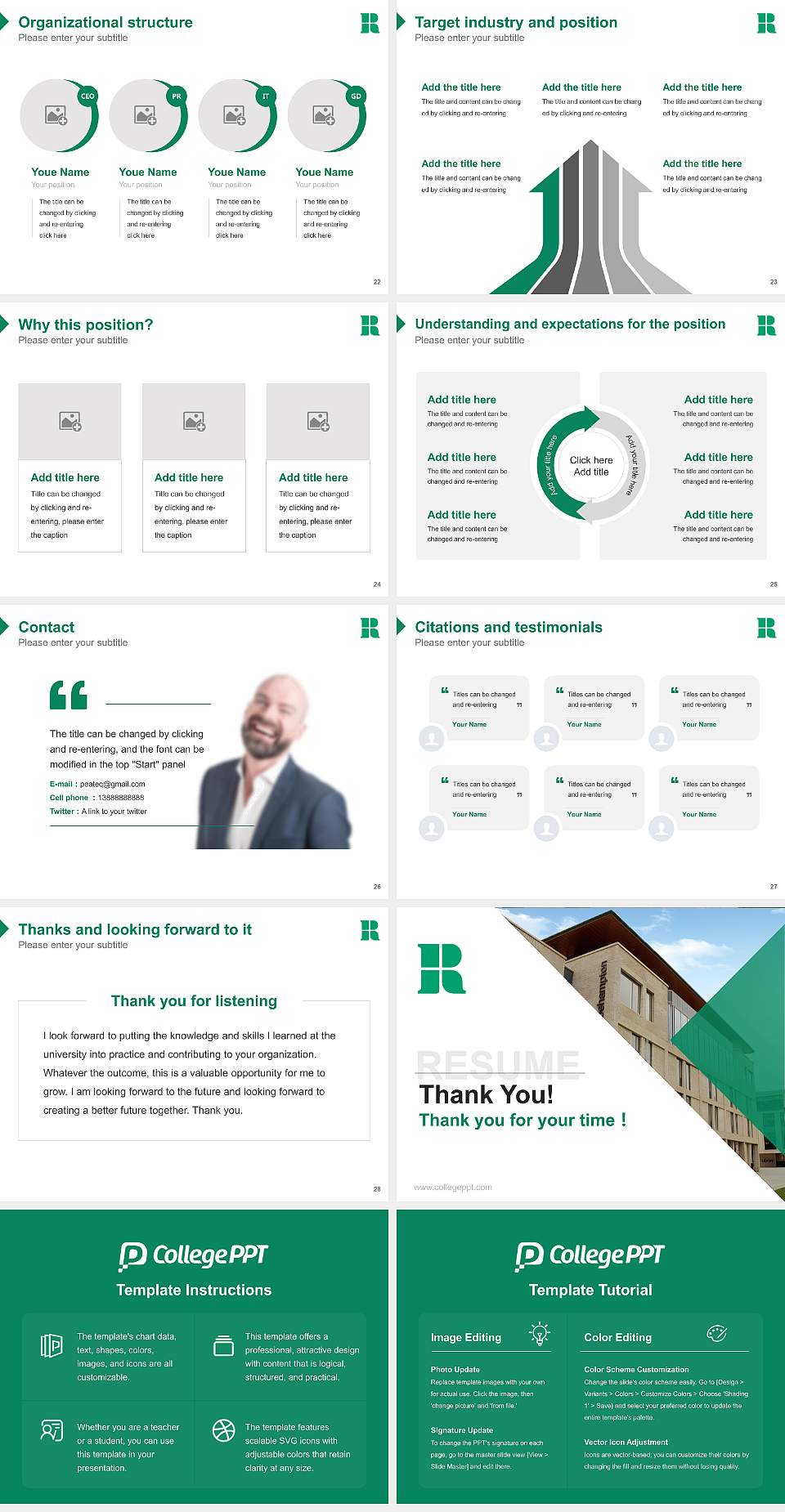 Roehampton University Resume PPT Template4:3 ratio PPT effect preview image4