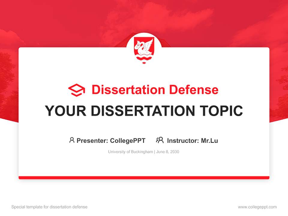 University of Buckingham Graduation Thesis Defense PPT Template4:3 ratio PPT effect preview image7