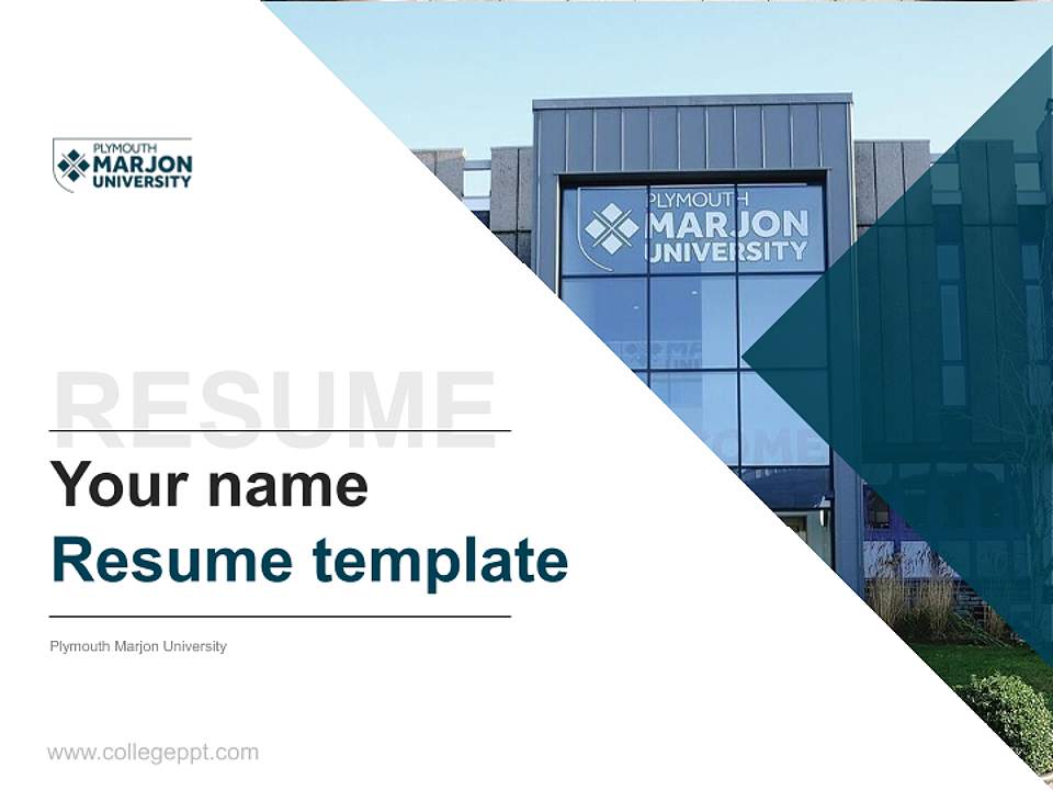Plymouth Marjon University Resume PPT Template4:3 ratio PPT effect preview image5