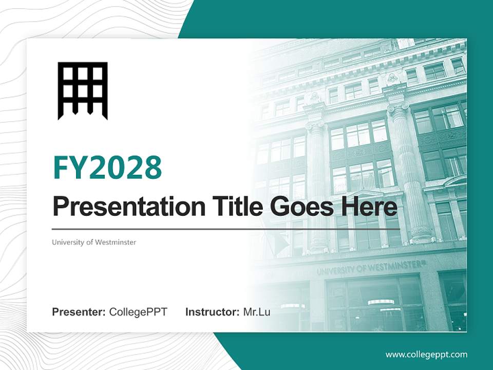 University of Westminster Academic Presentation/Research Findings Report PPT Template4:3 ratio PPT effect preview image5