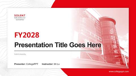 Solent University Academic Presentation/Research Findings Report PPT Template