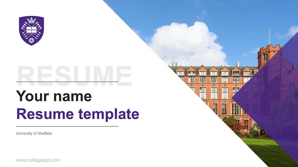 University of Sheffield Resume PPT Template16:9 ratio PPT effect preview image