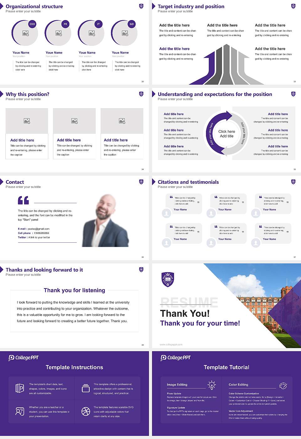 University of Sheffield Resume PPT Template16:9 ratio PPT effect preview image4