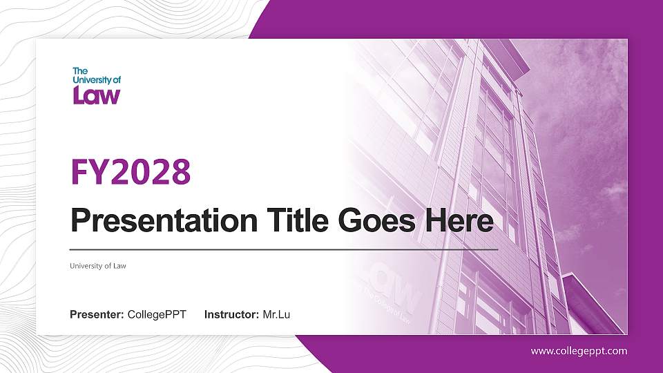 University of Law Academic Presentation/Research Findings Report PPT Template16:9 ratio PPT effect preview image