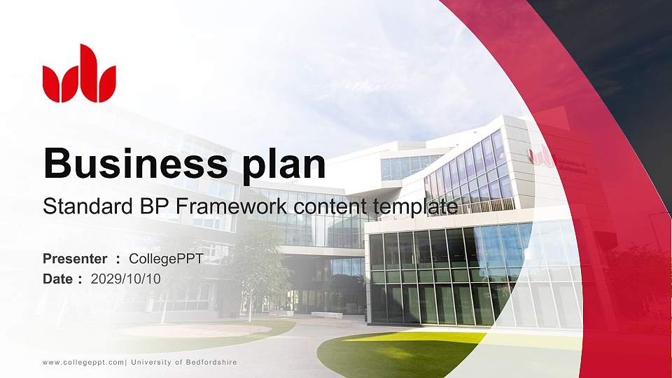 University of Bedfordshire Competition/Entrepreneurship Contest PPT Template16:9 ratio PPT effect preview image