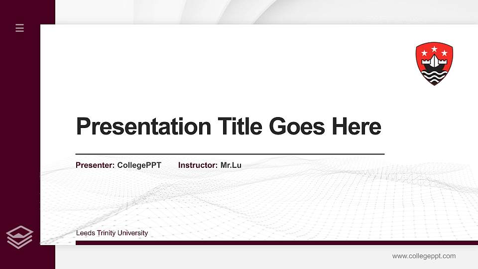 Leeds Trinity University Thesis Proposal/Graduation Defense PPT Template16:9 ratio PPT effect preview image