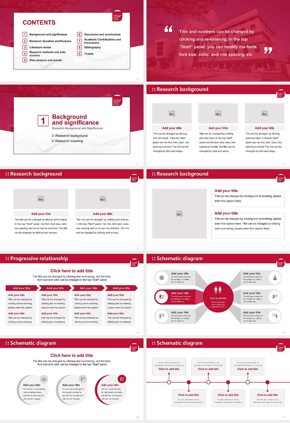 University of South Wales Graduation Thesis Defense PPT Template16:9 ratio PPT effect preview image2