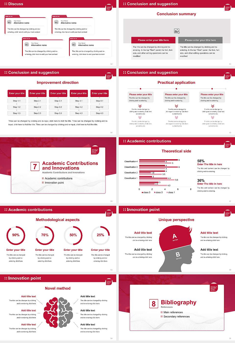 University of South Wales Graduation Thesis Defense PPT Template16:9 ratio PPT effect preview image6