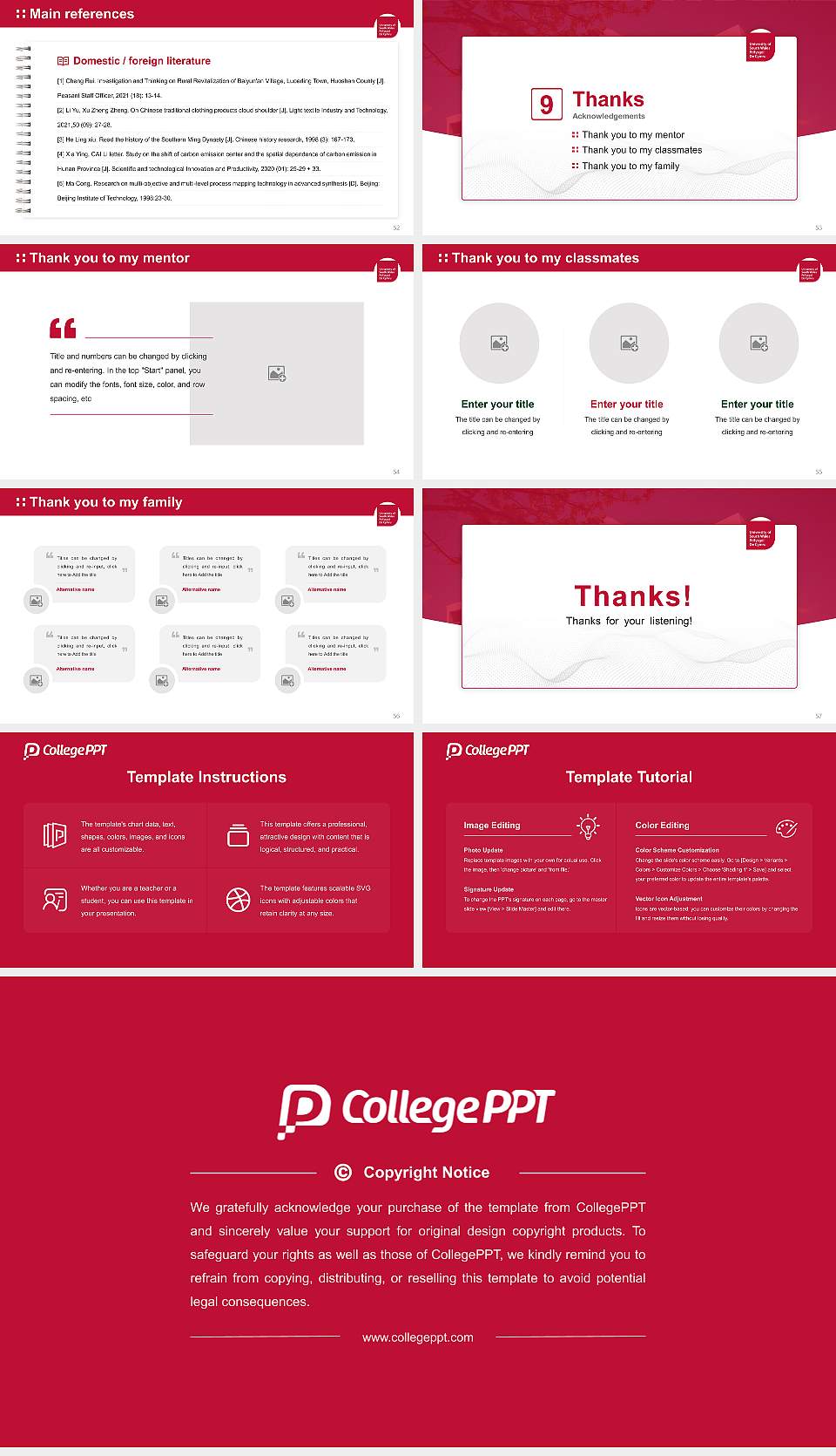 University of South Wales Graduation Thesis Defense PPT Template16:9 ratio PPT effect preview image7