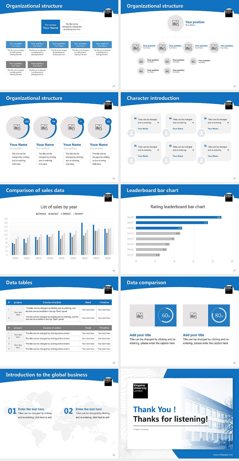 Kingston University Academic Presentation/Research Findings Report PPT Template4:3 ratio PPT effect preview image4