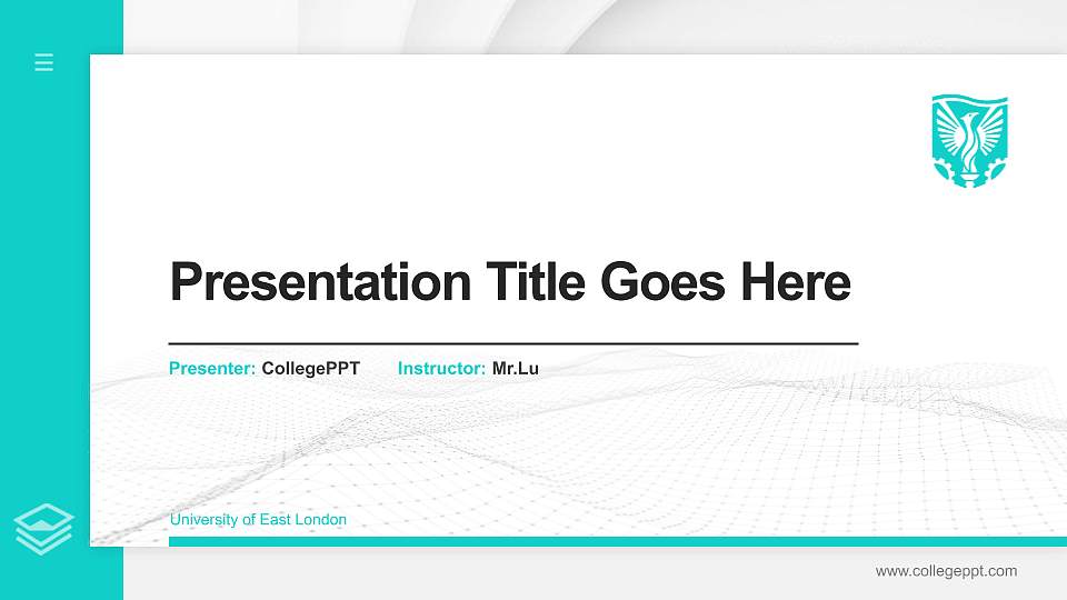 University of East London Thesis Proposal/Graduation Defense PPT Template16:9 ratio PPT effect preview image