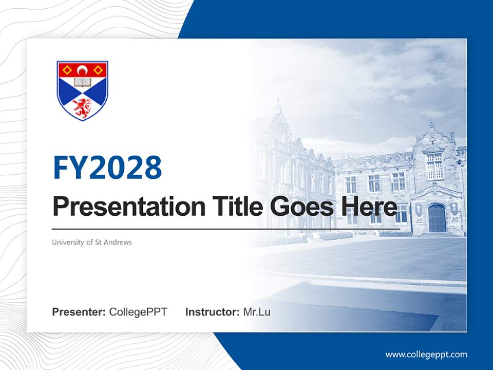 University of St Andrews Academic Presentation/Research Findings Report PPT Template4:3 ratio PPT effect preview image5