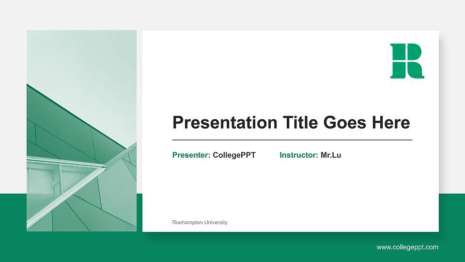 Roehampton University General Purpose PPT Template16:9 ratio PPT effect preview image