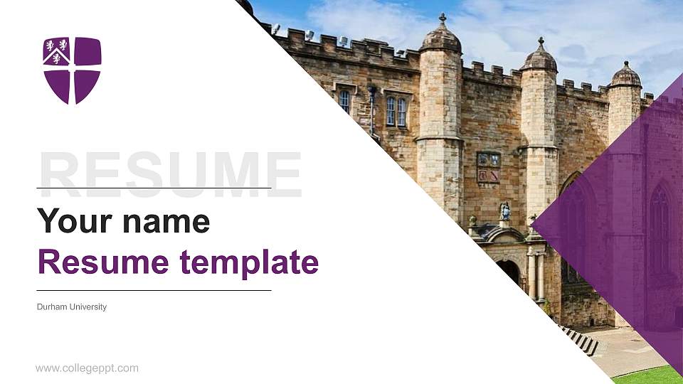 Durham University Resume PPT Template16:9 ratio PPT effect preview image