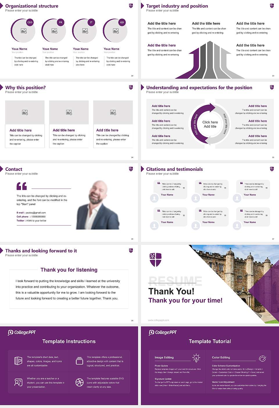 Durham University Resume PPT Template16:9 ratio PPT effect preview image4