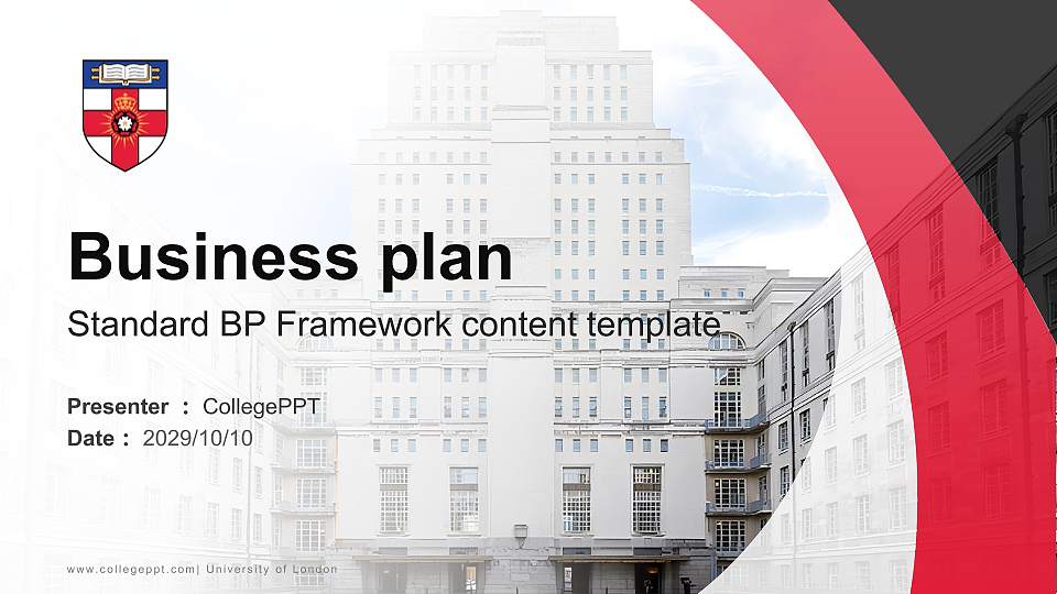 University of London Competition/Entrepreneurship Contest PPT Template16:9 ratio PPT effect preview image