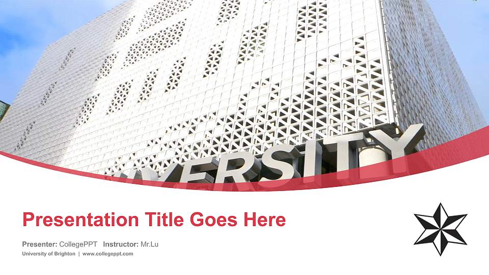 University of Brighton Course/Courseware Creation PPT Template16:9 ratio PPT effect preview image